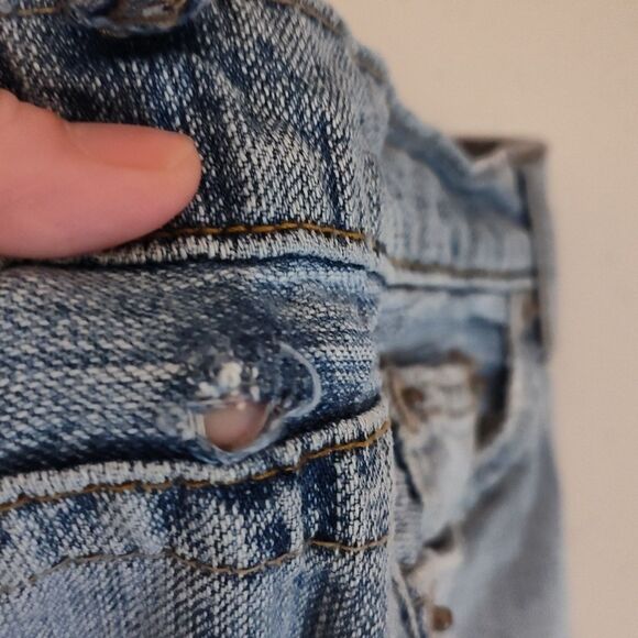 Vintage Department of Peace  Low Rise Y2K distressed beaded patchwork  size 3 - Picture 11 of 16